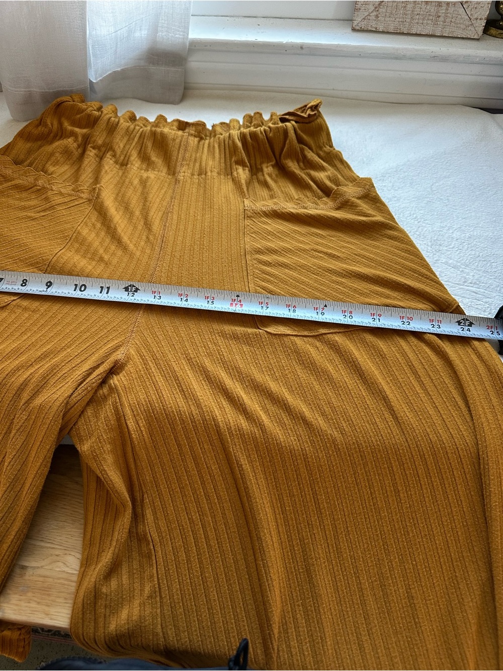 Free People Pleated Wide-Leg Skirt/Pants in Mustard gold size Small - Picture 12 of 12